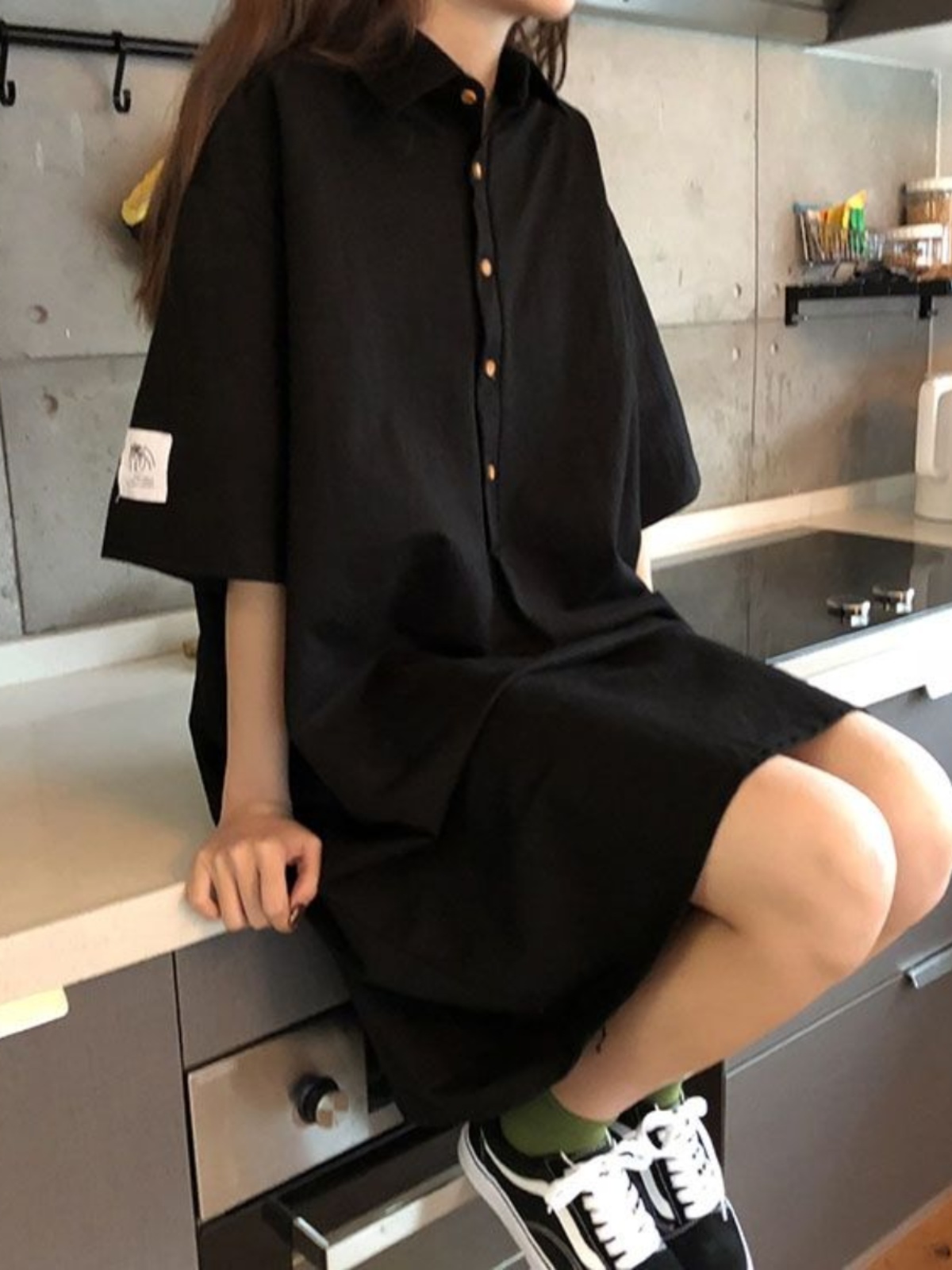 Plus-Size-Hemdkleid, schlankma – Korean Style A Line Shirt Dress Bewertung und Preis