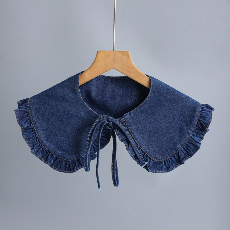 Süßer blauer Jeans-Rüschen-Fal – Blouses Bewertung und Preis