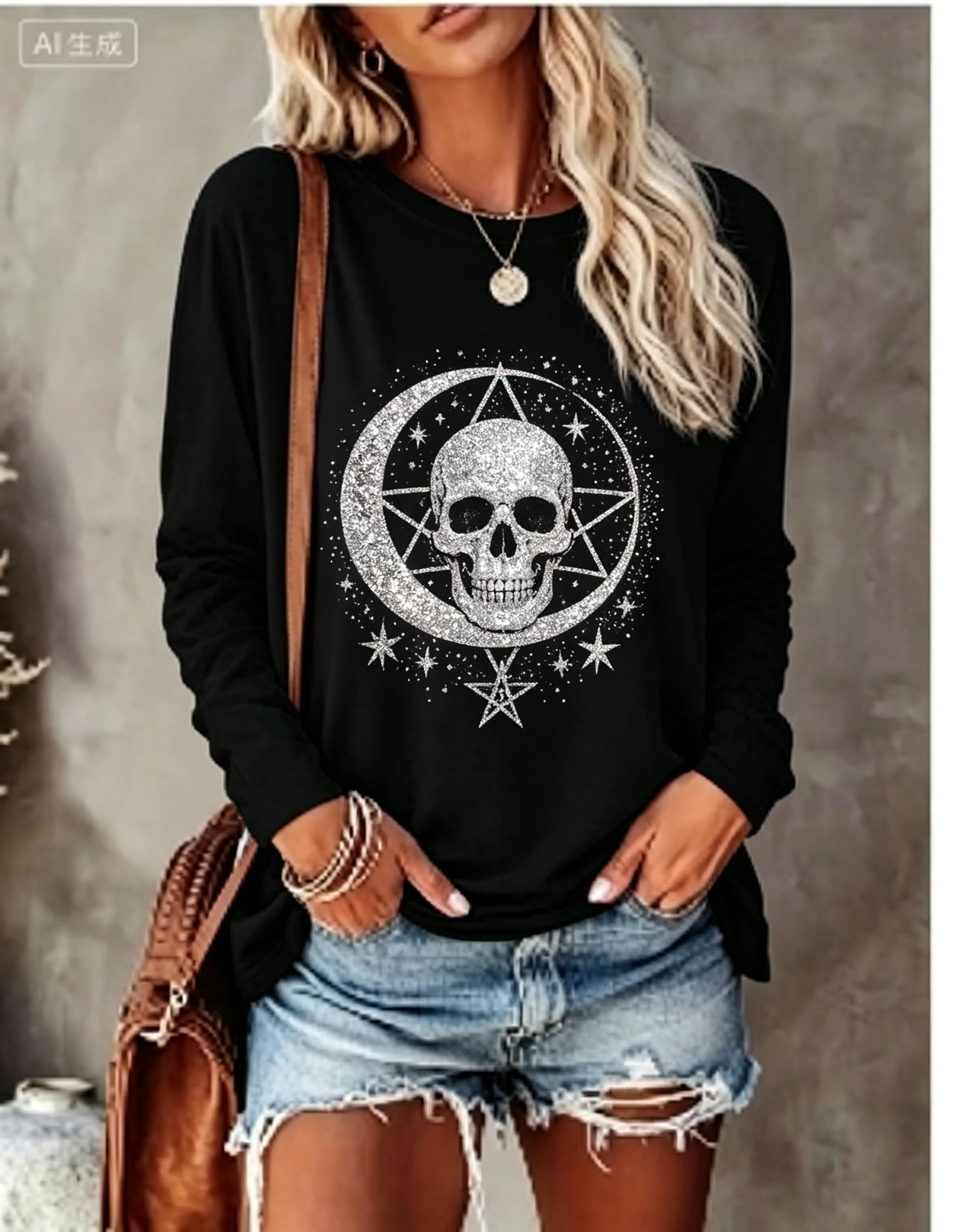 Damen Langarm-T-Shirt mit simu – Blouses Bewertung und Preis